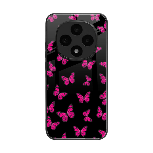 Butterfly Burst Black back phone cover | glass case for oppo f31 pro 5g