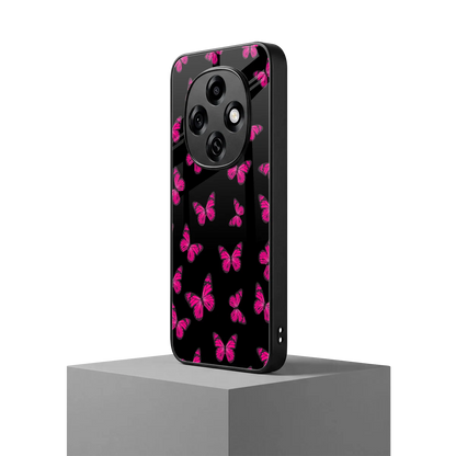 Butterfly Burst Black oppo f31 pro 5g mobile cover | shockproof glass phone case