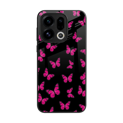 Butterfly Burst Black back phone cover | glass case for oppo find x9