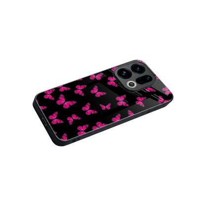 Butterfly Burst Black stylish phone case for oppo find x9 | glossy glass and slim fit