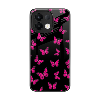 Butterfly Burst Black back phone cover | glass case for oppo k13 5g