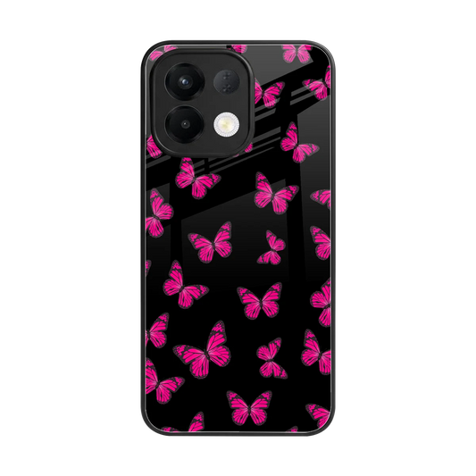 Butterfly Burst Black back phone cover | glass case for oppo k13 5g