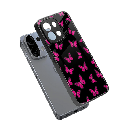 Butterfly Burst Black sleek oppo k13 5g cover with tempered glass back and TPU edges