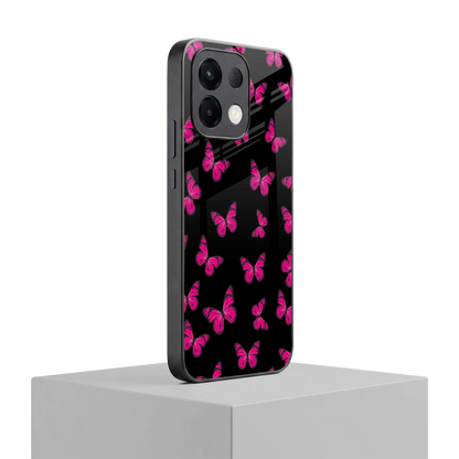 Butterfly Burst Black oppo k13 5g mobile cover | shockproof glass phone case