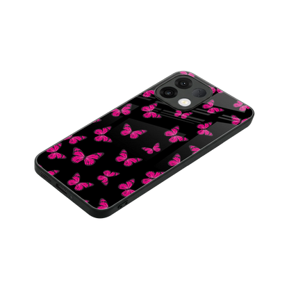Butterfly Burst Black stylish phone case for oppo k13 5g | glossy glass and slim fit