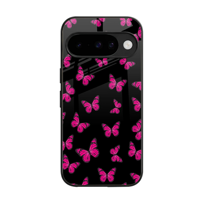 Butterfly Burst Black back phone cover | glass case for google pixel 10
