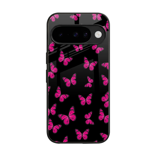 Butterfly Burst Black back phone cover | glass case for google pixel 10