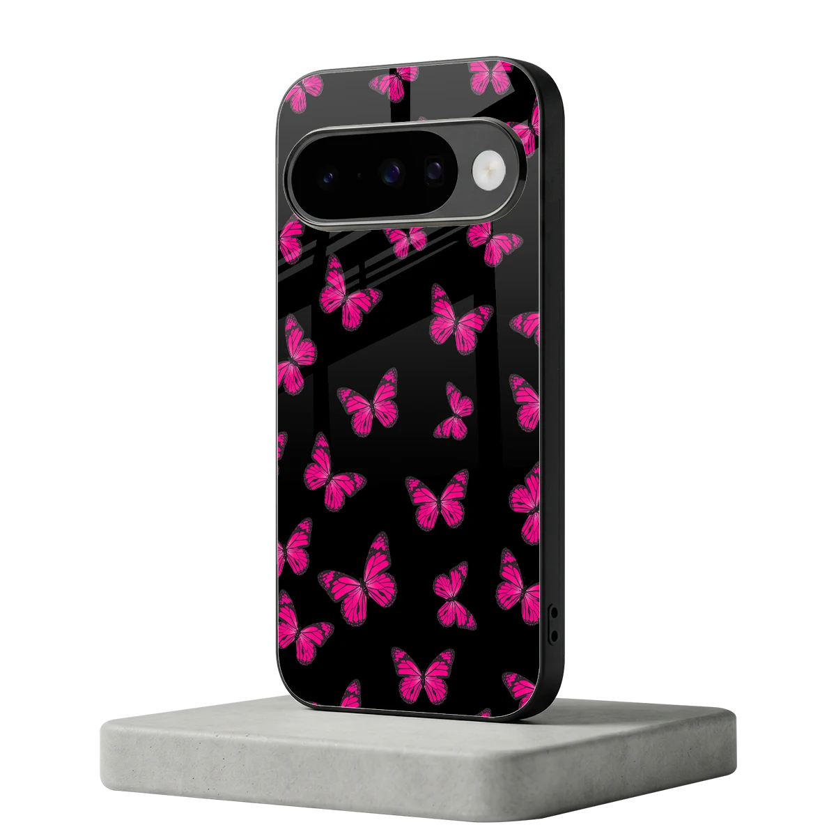 Butterfly Burst Black google pixel 10 mobile cover | shockproof glass phone case