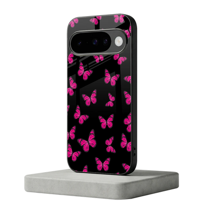 Butterfly Burst Black google pixel 10 mobile cover | shockproof glass phone case