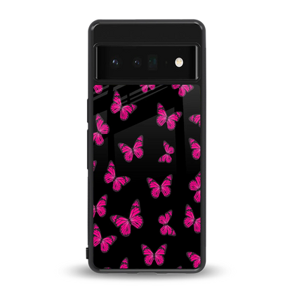 Butterfly Burst Black back phone cover | glass case for google pixel 6 pro