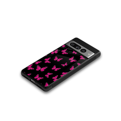 Butterfly Burst Black google pixel 7 pro mobile cover | shockproof glass phone case