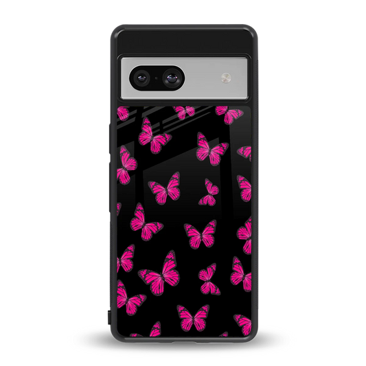 Butterfly Burst Black back phone cover | glass case for google pixel 7
