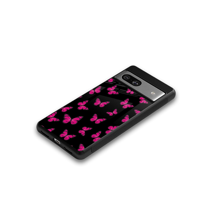 Butterfly Burst Black google pixel 7a mobile cover | shockproof glass phone case