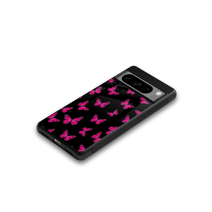 Butterfly Burst Black google pixel 8 pro mobile cover | shockproof glass phone case