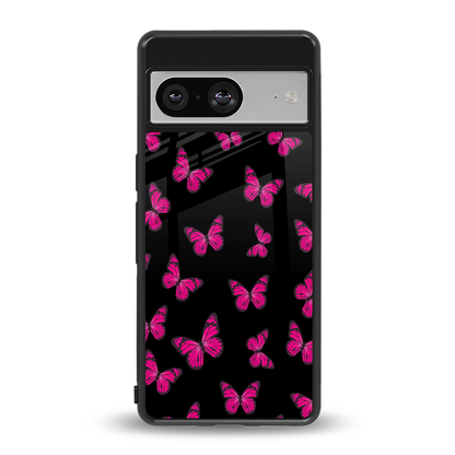Butterfly Burst Black back phone cover | glass case for google pixel 8
