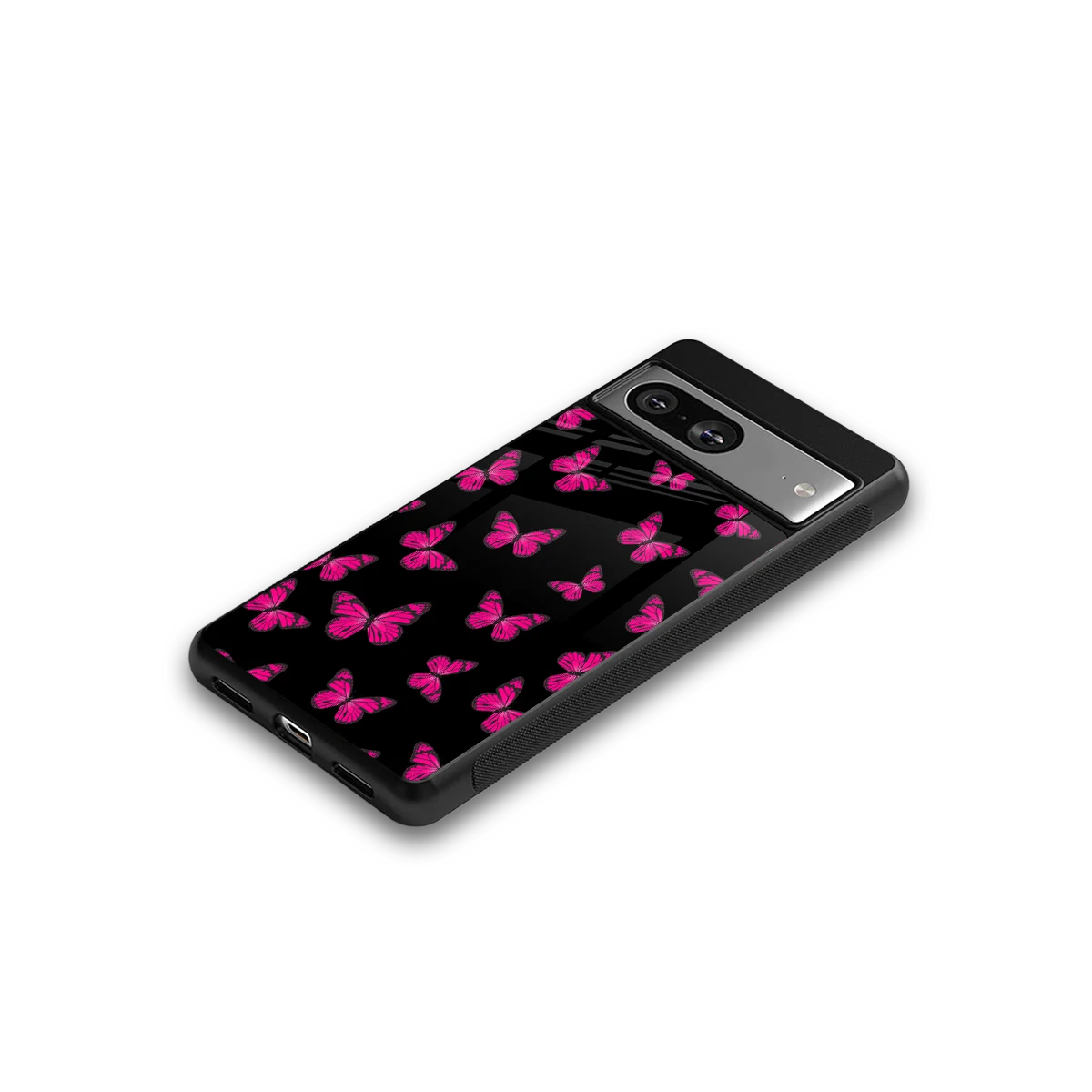 Butterfly Burst Black google pixel 8 mobile cover | shockproof glass phone case