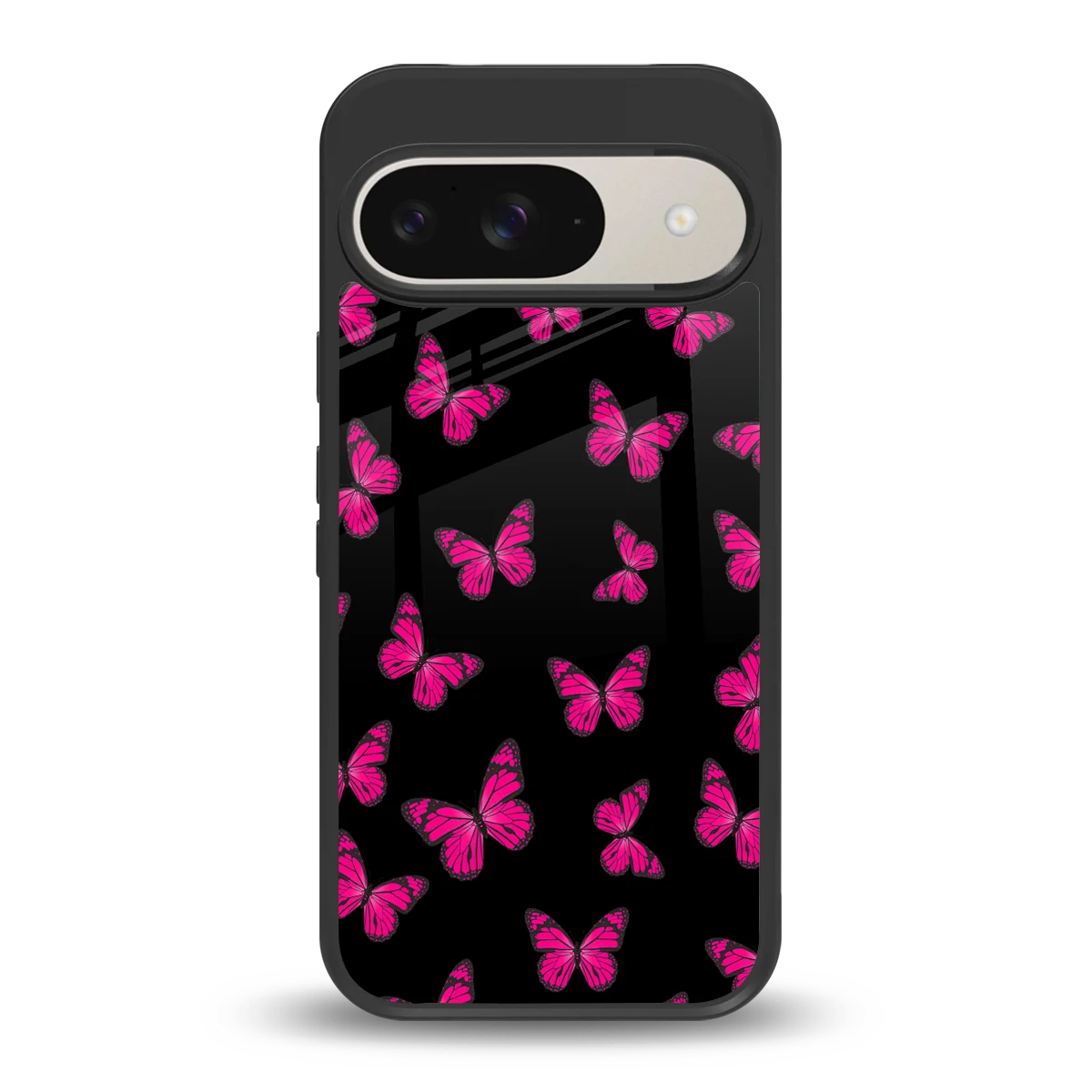 Butterfly Burst Black back phone cover | glass case for google pixel 9