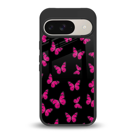 Butterfly Burst Black back phone cover | glass case for google pixel 9