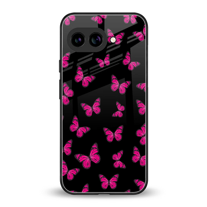 Butterfly Burst Black back phone cover | glass case for google pixel 9a