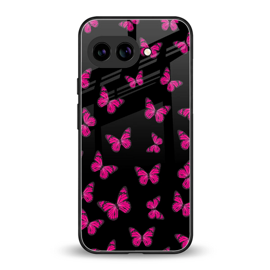 Butterfly Burst Black back phone cover | glass case for google pixel 9a