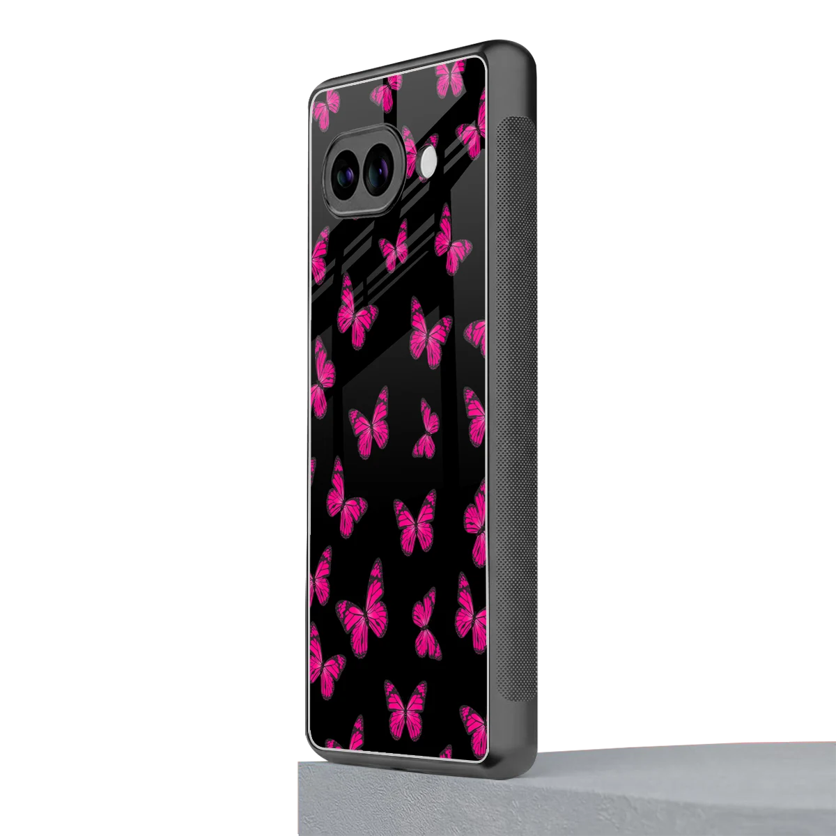 Butterfly Burst Black google pixel 9a mobile cover | shockproof glass phone case