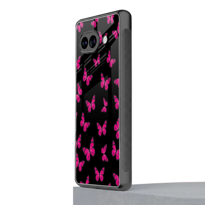 Butterfly Burst Black google pixel 9a mobile cover | shockproof glass phone case
