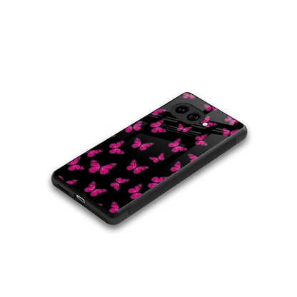 Butterfly Burst Black stylish phone case for google pixel 9a | glossy glass and slim fit