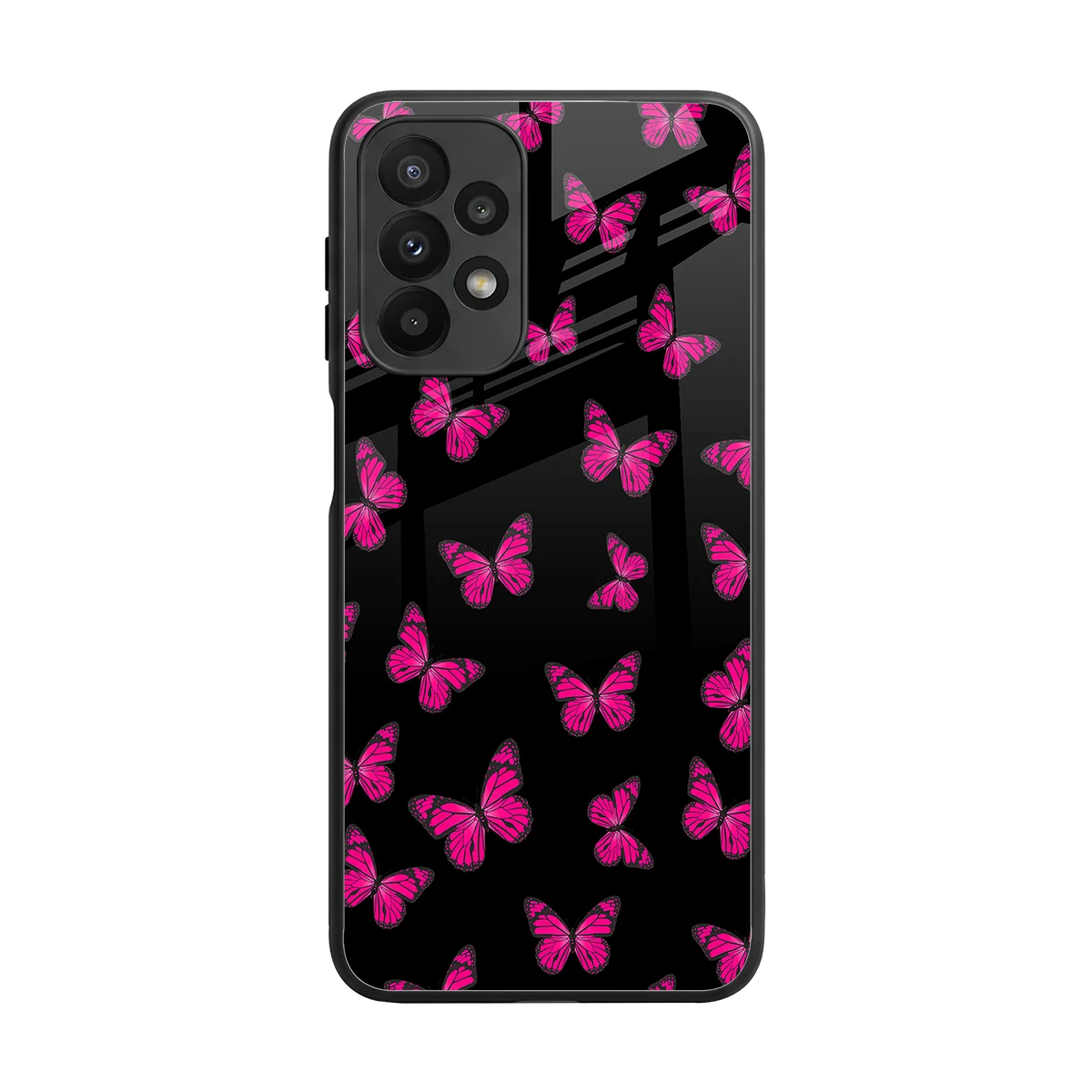 Butterfly Burst Black back phone cover | glass case for samsung galaxy a23