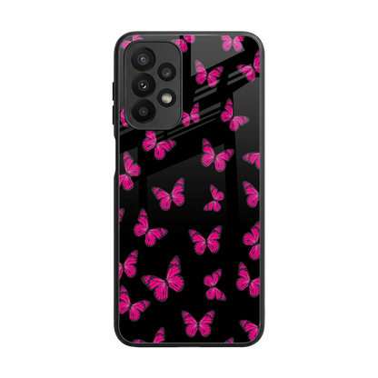 Butterfly Burst Black back phone cover | glass case for samsung galaxy a23