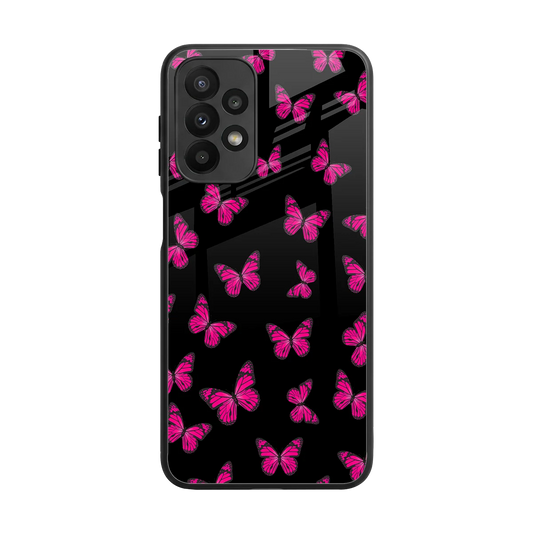 Butterfly Burst Black back phone cover | glass case for samsung galaxy a23