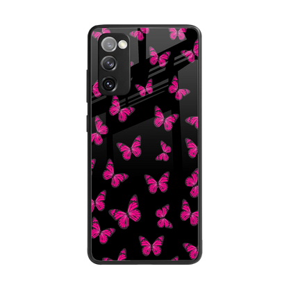 Butterfly Burst Black back phone cover | glass case for samsung galaxy s20 fe