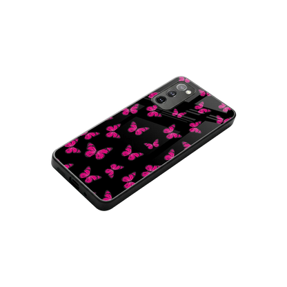 Butterfly Burst Black stylish phone case for samsung galaxy s20 fe | glossy glass and slim fit