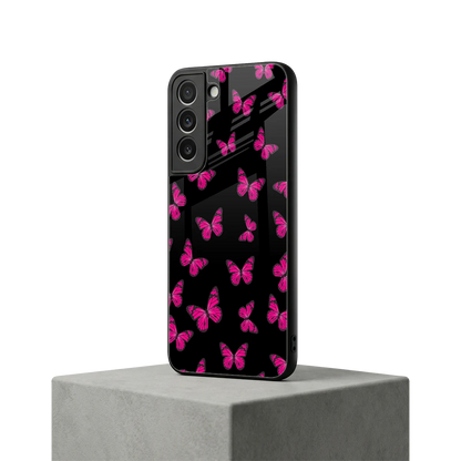 Butterfly Burst Black samsung galaxy s22 mobile cover | shockproof glass phone case