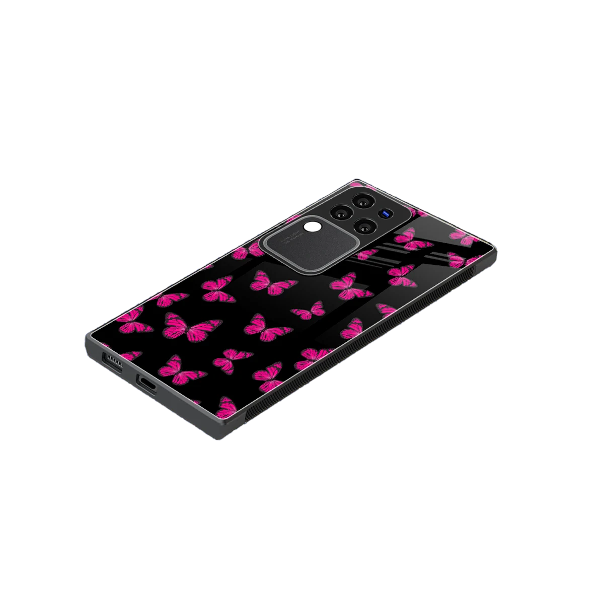 Butterfly Burst Black stylish phone case forvivo v30 pro | glossy glass and slim fit