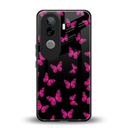 Butterfly Burst Black back phone cover | glass case for vivo v40e