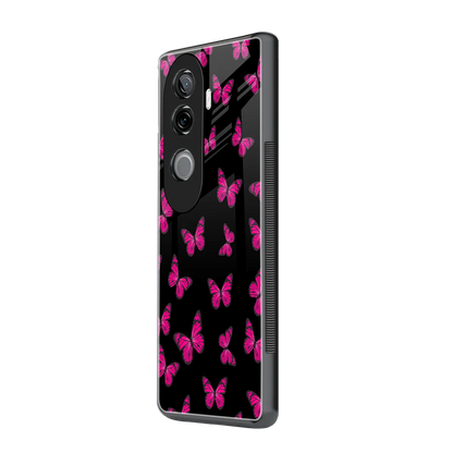 Butterfly Burst Black vivo v40e mobile cover | shockproof glass phone case