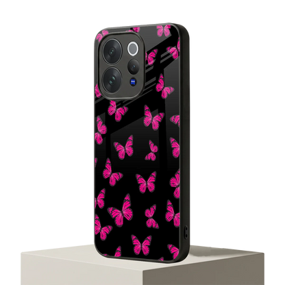 Butterfly Burst Black vivo v70 elite mobile cover | shockproof glass phone case