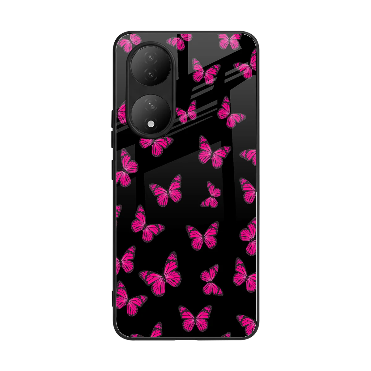 Butterfly Burst Black back phone cover | glass case for Vivo-y100