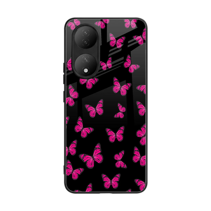 Butterfly Burst Black back phone cover | glass case for Vivo-y100