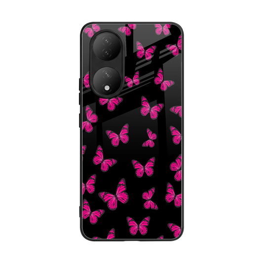 Butterfly Burst Black back phone cover | glass case for Vivo-y100