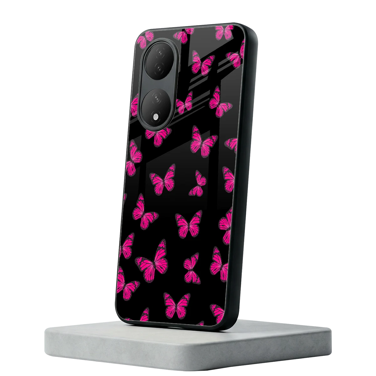 Butterfly Burst Black Vivo-y100 mobile cover | shockproof glass phone case