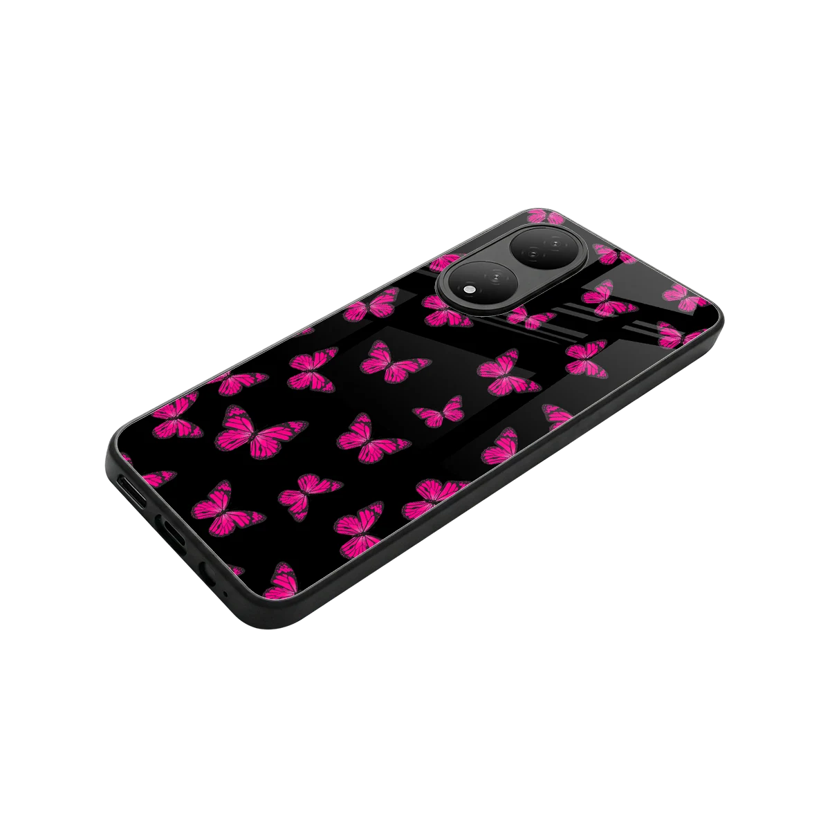 Butterfly Burst Black stylish phone case for Vivo-y100 | glossy glass and slim fit