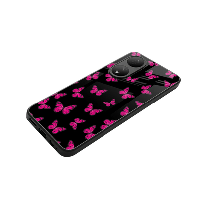 Butterfly Burst Black stylish phone case for Vivo-y100 | glossy glass and slim fit