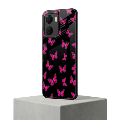 Butterfly Burst Black vivo y16 mobile cover | shockproof glass phone case