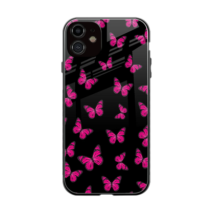 Butterfly Burst Black back phone cover | glass case for iphone 11