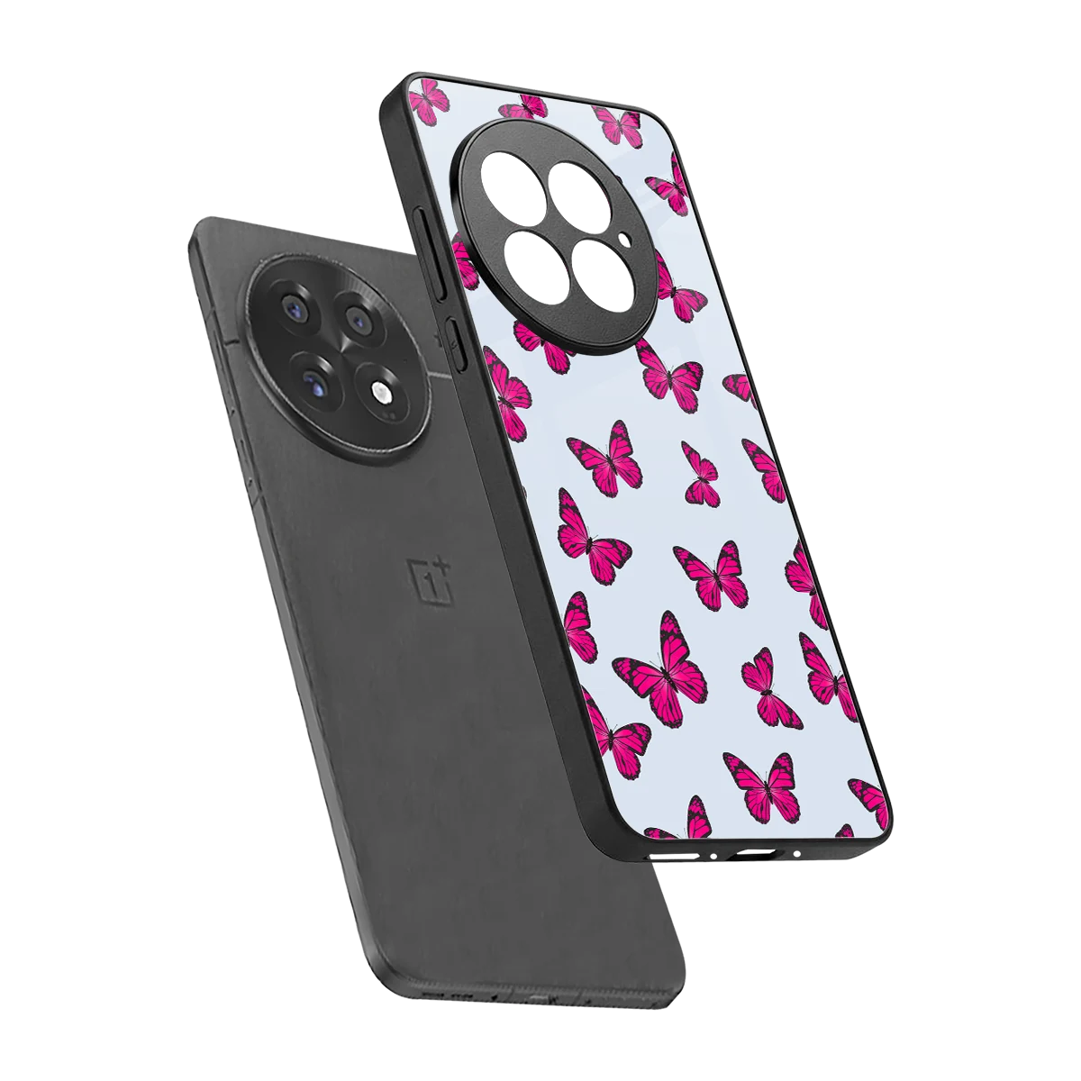Butterfly Burst Lite sleek oneplus 13 cover with tempered glass back and TPU edges