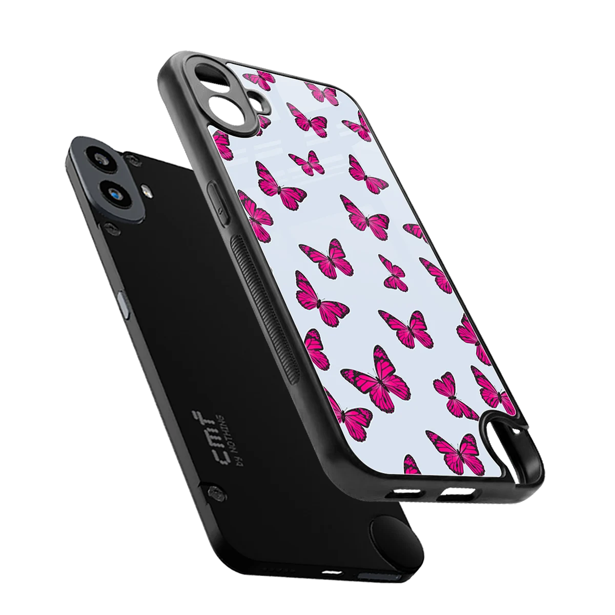 Butterfly Burst Lite sleek cmf nothing phone 1 cover with tempered glass back and TPU edges