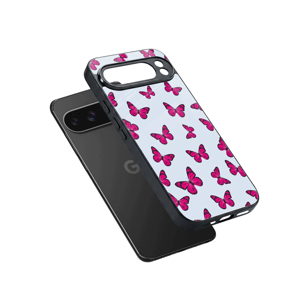 Butterfly Burst Lite sleek google pixel 10 pro xl cover with tempered glass back and TPU edges