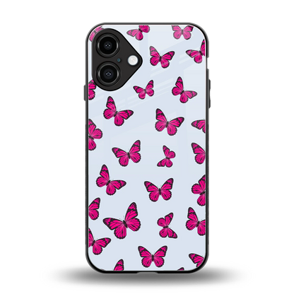 Butterfly Burst Lite back phone cover | glass case for iphone 16 plus