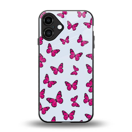 Butterfly Burst Lite back phone cover | glass case for iphone 16 plus